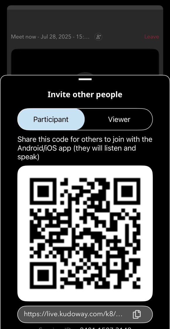 How to 'Meet Now' on the KUDO Live mobile app - Step 10.jpeg